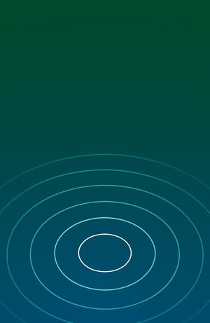Concentric green-blue ripples illustrating system-wide market impact.