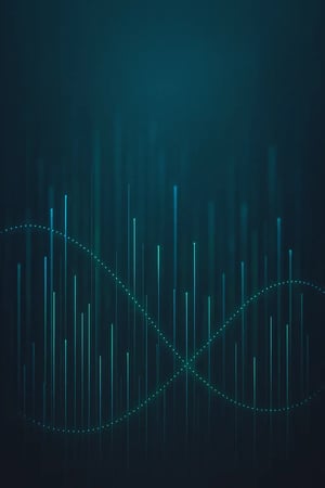 Abstract teal data lines and waves representing verified energy savings and Total System Benefit.