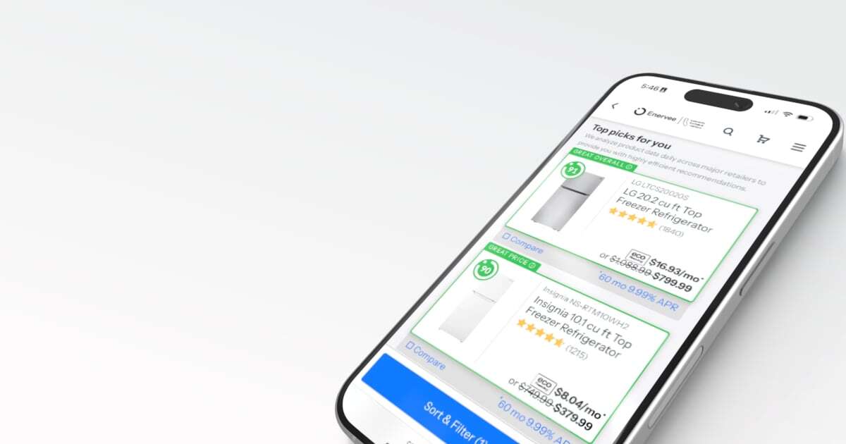 Utility Marketplace User Interface on mobile device
